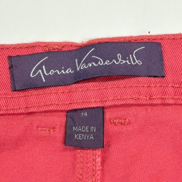 Gloria Vanderbilt Womens 14 Red Embellished Pockets Amanda Slit-Hem Capri Jeans - Picture 7 of 9